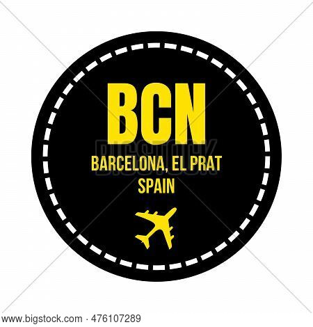 Bcn Barcelona Airport Symbol Icon With A White Background