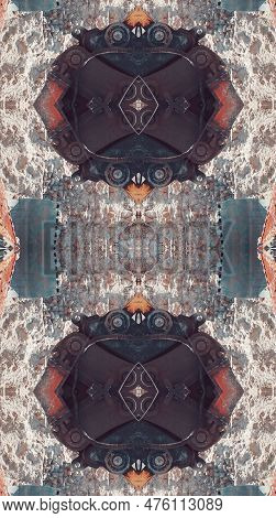 Abstract Afro Pattern. Art Vertical Illustration. Brown Design Banner