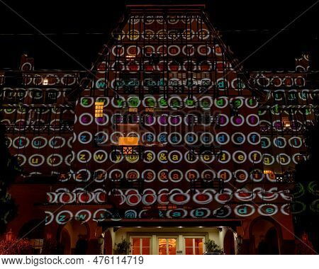 Petropolis, Rj, Brazil. December 15, 2022. Christmas Decoration At Night At The Quitandinha Historic