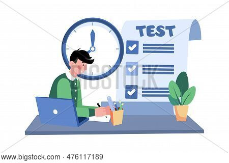 A High School Student Prepares For A Standardized Test