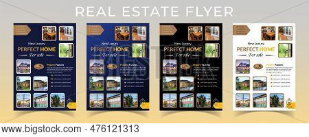 Real Estate Flyer Vector Template Design. Professional Real Estate Flyer Design In A4 Size.