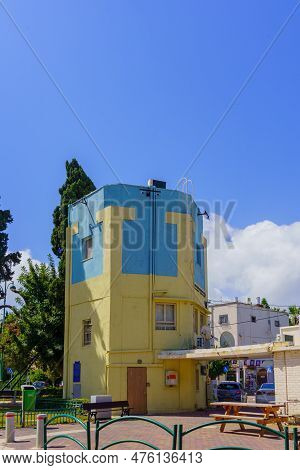 Haifa, Israel - May 06, 2023: View Of The Historic Water Tower, In Neve Shaanan Neighborhood, Haifa,