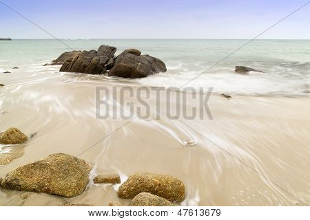 Sennen Cove beach naplemente előtt Cornwall Anglia