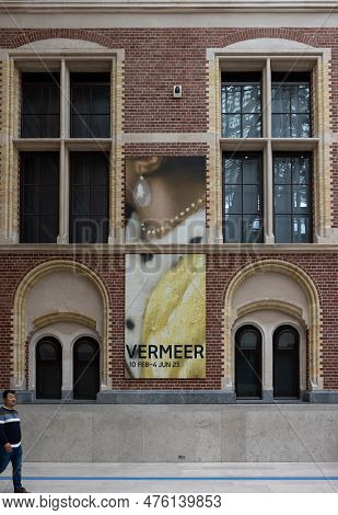Amsterdam, Netherlands - April 21, 2023: The Rijksmuseum In Amsterdam - The Largest Exhibition On Du