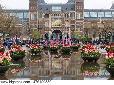 Amsterdam, Netherlands - April 21, 2023: The Rijksmuseum In Amsterdam - The Largest Exhibition On Du