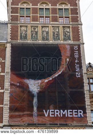 Amsterdam, Netherlands - April 21, 2023: The Rijksmuseum In Amsterdam - The Largest Exhibition On Du