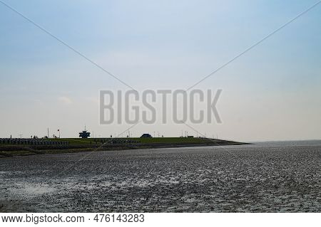 Buesum Is A Village At The German Northern Sea With Harbor And Lighthouse