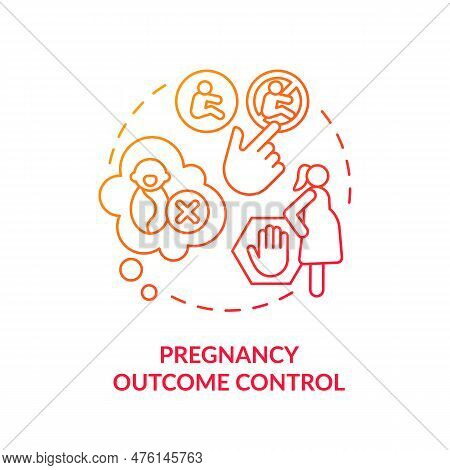 Pregnancy Outcome Control Red Gradient Concept Icon. Family Violence. Decision Making. Abortion Clin