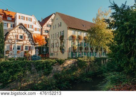 Old National German Town House In Bietigheim-bissingen, Baden-wuerttemberg, Germany, Europe. Old Tow