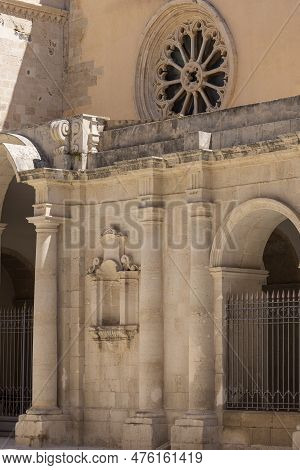 Syracuse, Sicily, Italy - April 29, 2023: Basilica Of Saint Lucia Al Sepolcro. Church Of St. Lucia W