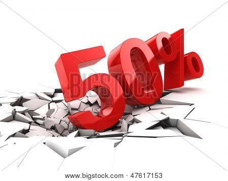 ส่วนลด 50 เปอร์เซ็นต์แบ่งพื้น