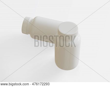 Pill Bottle Medichine White Color And Realistic