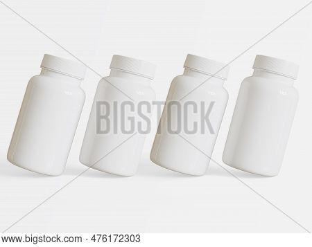 Pill Bottle Medichine White Color And Realistic