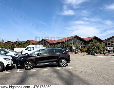 Strasbourg, France - Apr 22, 2023: Renault Espace Car In Front Of A Busy Scene Of Strasbourgs Ma Jar