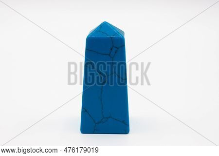 Blue Howlite Mineral Isolated On White Background
