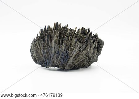 Stibnite Mineral. Stibnite Isolated On White Background