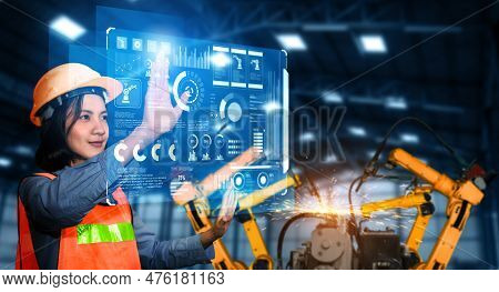 Advanced Robot Arm System For Digital Industry And Factory Robotic Technology . Automation Manufactu