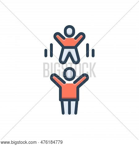 Color Illustration Icon For Trust Belief Faith Confidence Reliance Certitude Bounce