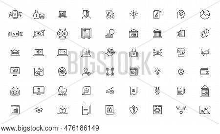 Set Of Fintech Modern Icons. Simple Line Art Style Icons Pack.fintech Simple Concept Icons Set. Cont