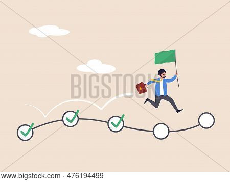 Planning Or Productivity Concept. Project Management, Task Tracking Or Work Progress, Tracking Finis