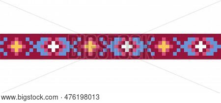 Ukrainian Folk, Ethnic Colorful Border Pattern, Ornament