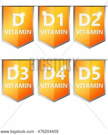 Vitamin D Shield With Orange Background. Protect The Body Stay Healthy. , 3d Rendering