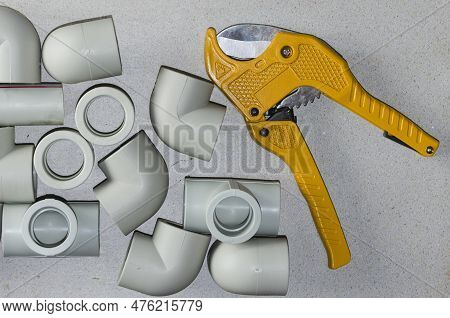 Tees And Corners And Other Fittings For Welding Polypropylene Pipes. A Tool For Cutting Polypropylen