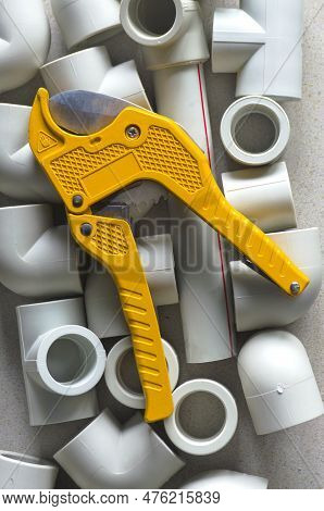 Tees And Corners And Other Fittings For Welding Polypropylene Pipes. A Tool For Cutting Polypropylen