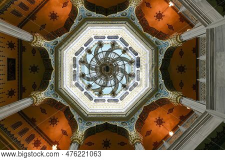 Moscow, Russia - Jan 22, 2022: Cathedral Mosque In Moscow, Russia. Islamic Religious Architecture. M