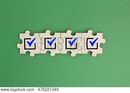 Puzzle With The Correct Sign The Concept Of The Sign Is Correct Education. The Concept Of Finding Th