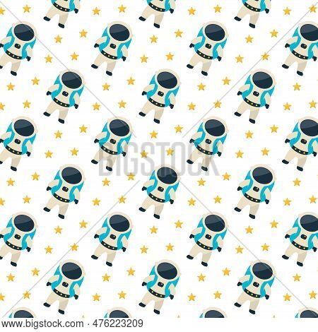 Cosmonaut Astronomy Stars Cosmos Pattern For Children