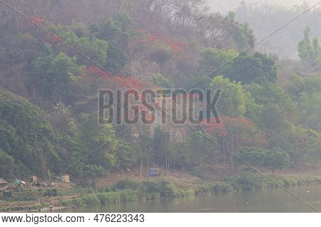 Breathtaking And Impressive Landscape In Luang Prabang, Laos. High-quality Photo