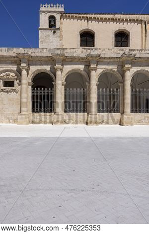 Syracuse, Sicily, Italy - April 29, 2023: Basilica Of Saint Lucia Al Sepolcro. Church Of St. Lucia W