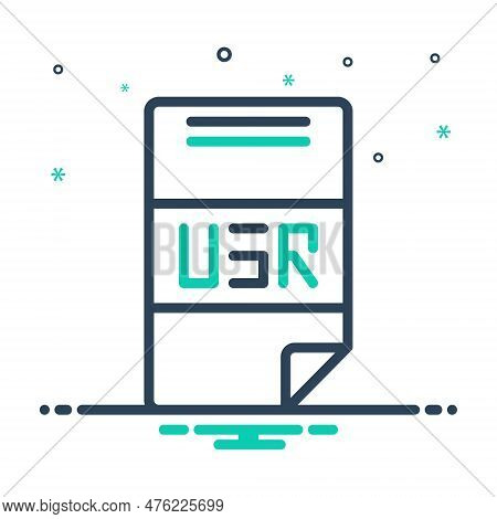 Mix Icon For Usr Monogram File Extension Document Format Initial Extension Alphabet Letter