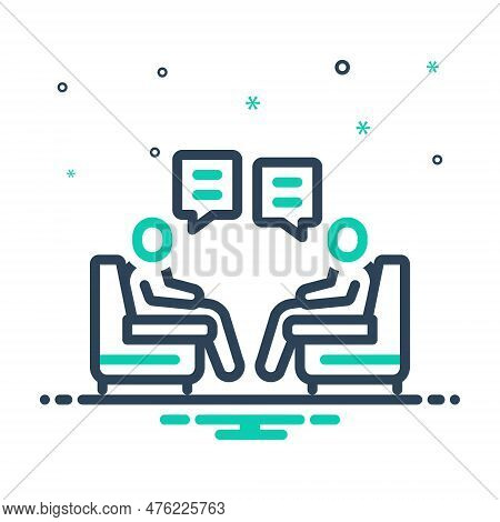 Mix Icon For Discussing Dissert Discuss Debate Conversing Talking Communication Talk-through Convers