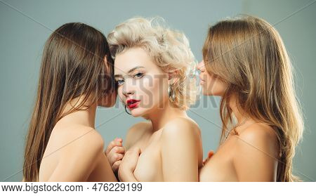 Sweet Girls. Sexy Female Models In Love. Beauty Portrait Of Young Lesbian Couple Women. Sexy Girlfri