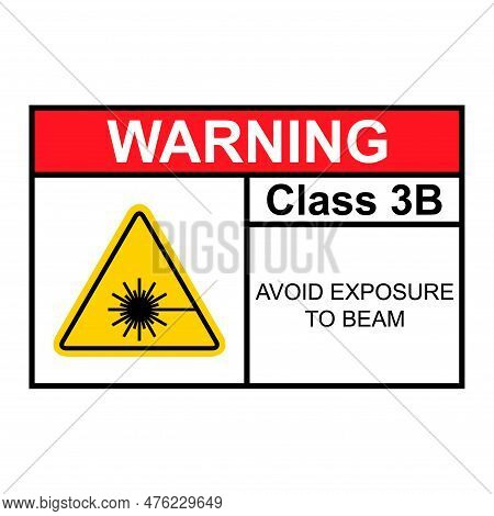 Laser Radiation Danger Class 3b Label Icon, Safety Information Symbol Vector Illustration .
