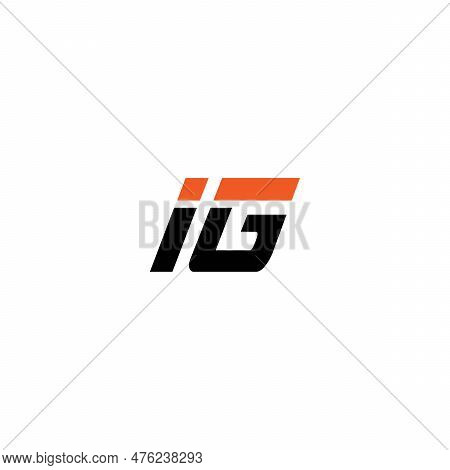 Ig Company Name Initial Letters Logo. Ig Letters In Green Box. Brand Ig.