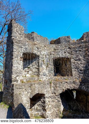 Ruins Of The Schattenburg Castle In Feldkirch