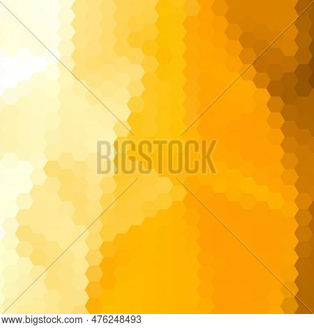 Hexagon Orange Background. Layout For Presentation. Abstract Image.