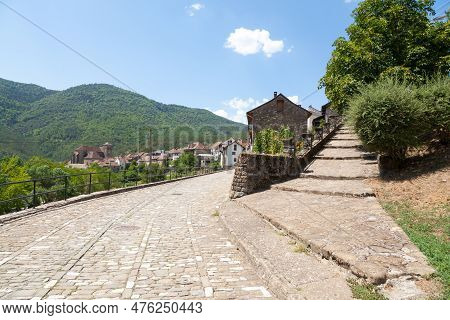 Old Town Of The Beautiful Village Of Anso, Huesca, Spain