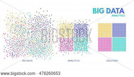 Big Data Analytics. Chaotic Data Analysed And Sorted To Structured Solution. Machine Learning Algori