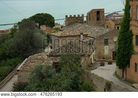 Grottammare, Italy - May 13, 2023: View Of Grottammare, A Touristic Village On The Adriatic Sea In T