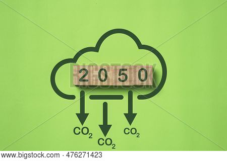 2050 Kyoto Protocol With Co2 Reducing Icon For Decrease Carbon Dioxide Emission ,carbon Footprint An