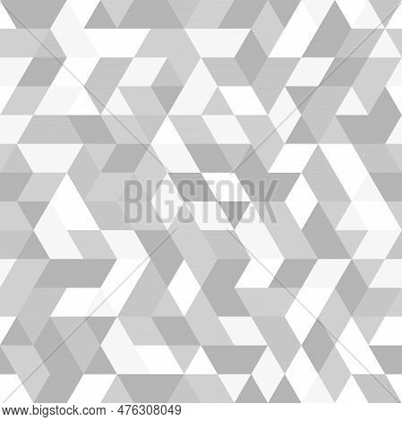 Geometric Pattern With Light Gray Triangles. Geometric Modern Ornament. Seamless Abstract Background