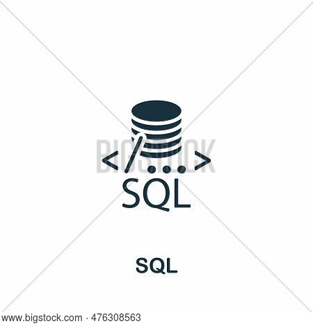 Sql Icon. Monochrome Simple Sign From Data Analytics Collection. Sql Icon For Logo, Templates, Web D