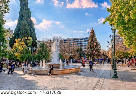 Athens, Greece - January 7 2023: Plateia Syntagmatus (syntagma Square), What Is Generally Considered