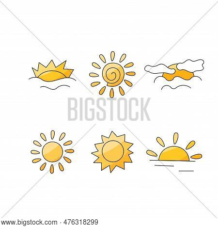 Sun Weather Heat Clouds Sea Horizon Set