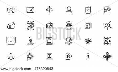 Set Of Fintech Modern Icons. Simple Line Art Style Icons Pack.fintech Simple Concept Icons Set. Cont