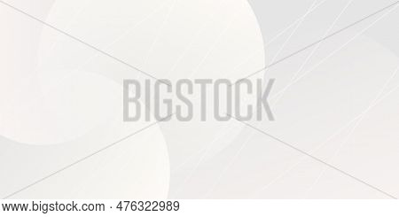 Abstract White And Gray Light Colored Geometric Background Design, Lit Overlapping Circles And Lines